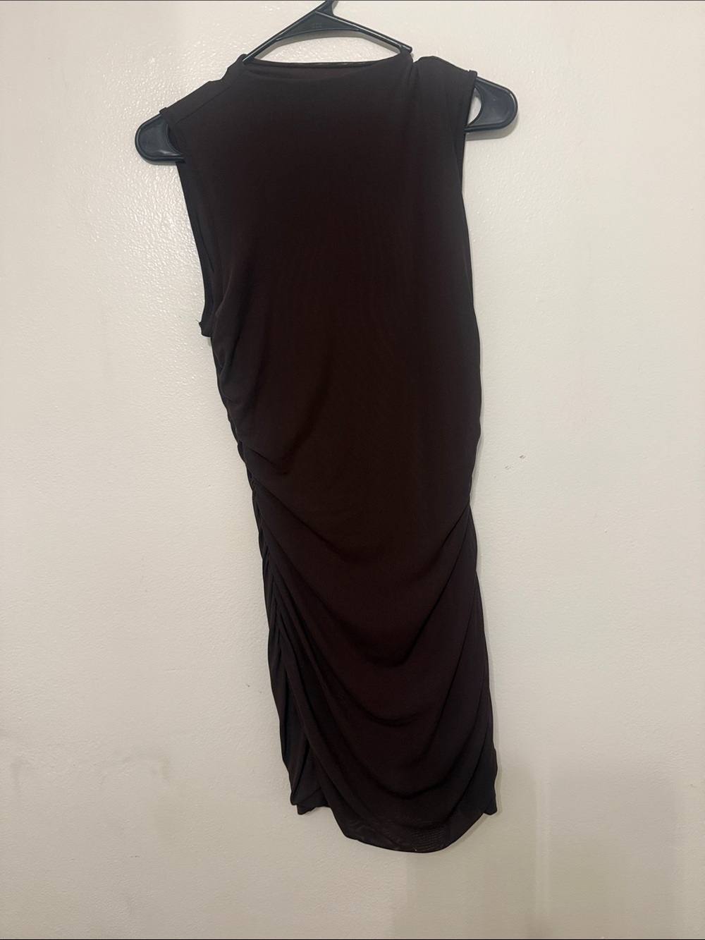 Fashion Nova One-Shoulder Black Ruched Midi Dress